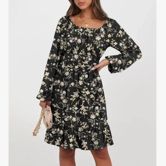 NWT Anrabess Ruched bust Smoked waist Floral Mini Dress Small - Picture 2 of 10